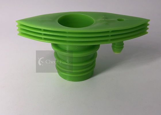 Plastik Oksijen Torbası Ambalajı için İki Çıkışlı Plastik Büküm Kapağı, Yeşil Renk