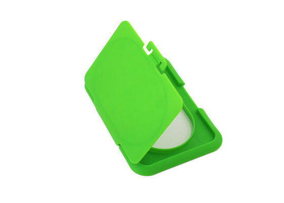 Yeşil Plastik Islak Mendil Mendil Kutusu Çevirme Üst Kapak Uzunluğu 79.5mm
