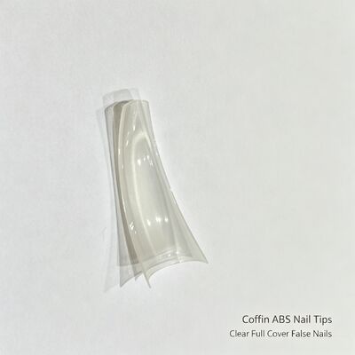Kalite  Coffin ABS Nail Tips, Clear Full Cover False Nails for Salon Nail Extension DIY Nail Art and Bulk Supply fabrika