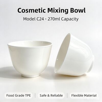 Kalite  C24 Food‑Grade TPE Cosmetic Mixing Bowl 270ml For Salon & DIY Skincare | Safe for mixing mask powder & beauty paste. Reusable non‑stick beauty container for professional salon and home DIY facial care fabrika
