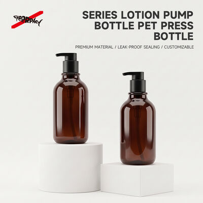 Kalite  500ml Amber PET Lotion Pump Bottle | Cosmetic Shampoo Packaging Supplier | Thickened base, leak-proof. Custom logo & color for shampoo, body wash, skincare liquid. Bulk wholesale, flexible MOQ. fabrika