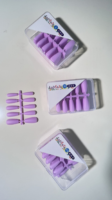 Özel Etiket 30 pcs Yumuşak Gel Baskı Sahte Tırnaklar Kısa Badem Kare Sahte Tırnaklar El Yapımı Fransız Gel Baskı Sahte Tırnaklar