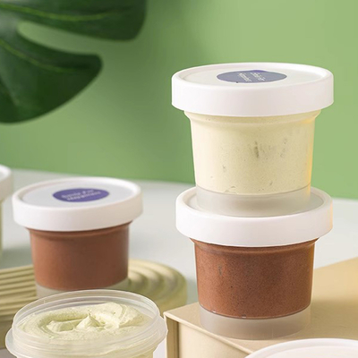 100 ml 200 ml Yeşil Çay Avokado Dondurma Mousse Cup Dondurulmuş Krema Kar Çim Çamur Film Konserveleri