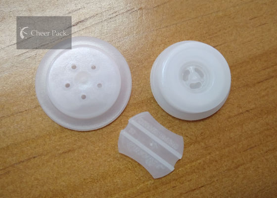 Beyaz Tek Yönlü Hava Vanası Plastik 23mm Çapı, Kahve Paketleme İçin, Beş Delikli