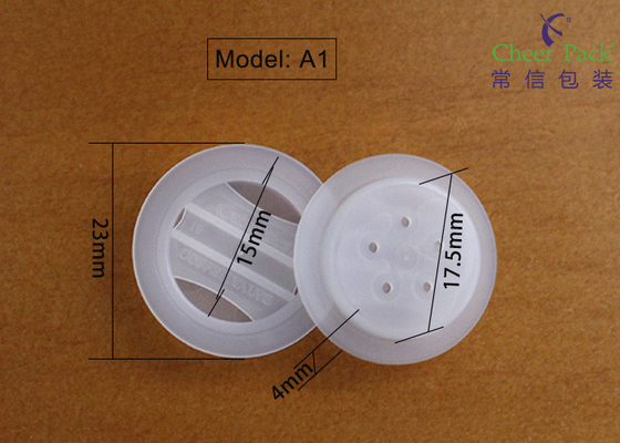 Polietilen Plastik Tek Yönlü Hava Fırlatma Degazing Valves For Packing Coffee Bean