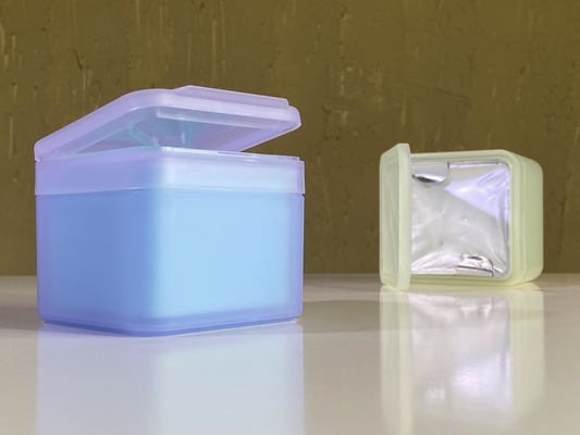 Pamuk kağıdı ve ıslak bezler için plastik kozmetik kavanozlar
