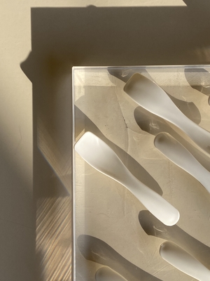 72.3mm kozmetik spatula kaşığı vücut kremi, göz kremi, yüz kremi için