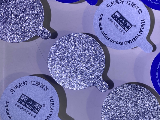 Alüminyum folyo kapağı ısı mühürleme PP fincan kavanoz şişe için kompozit embossing kapağı