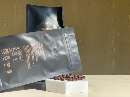 Özel Baskılı Fermuar Çanta 250g 500g Valf Plastik Paket Alüminyum Folyo Çanta