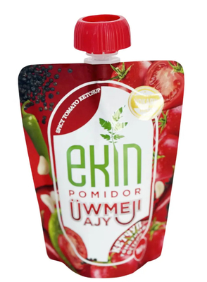 Gıda sınıfı Stand Up Pocket 150ml 250ml baharatlı sos ketçap sıvı ambalaj emme nozzle Doypack Stand spout
