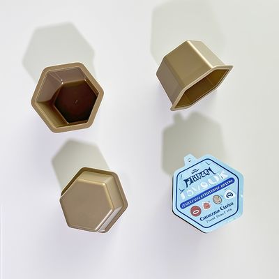 Alüminyum folyo kapağı olan 80ml Hexagon PP Tek kullanımlık bardak