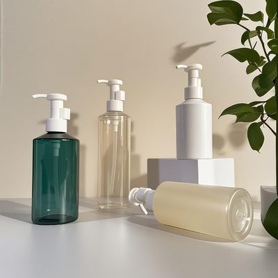 300 ml-500 ml PET Silindir Şekilli Kozmetik Paketleri İçin Losyon Pompası Şişesi Özelleştirilebilir Logo Yazı
