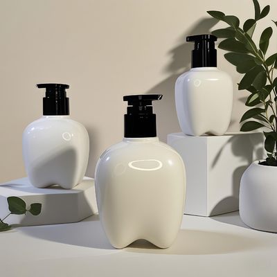 100-250ml Diş Şekli Plastik Şişe El yıkama için basın pompası ile Saç Losyonu El Temizleyici Özelleştirilebilir Logo