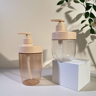 400 ml ve 500 ml PET plastik kozmetik şişesi, gerekli yağ şampuanı ve losyonu için baskı pompası ile