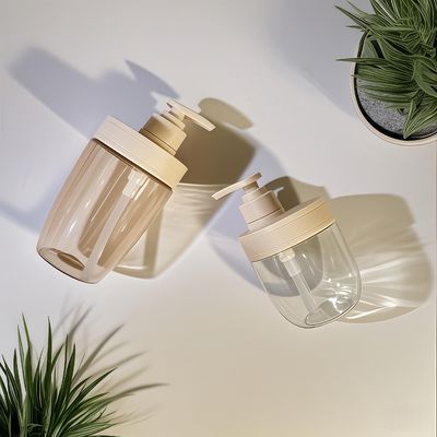 400 ml ve 500 ml PET plastik kozmetik şişesi, gerekli yağ şampuanı ve losyonu için baskı pompası ile