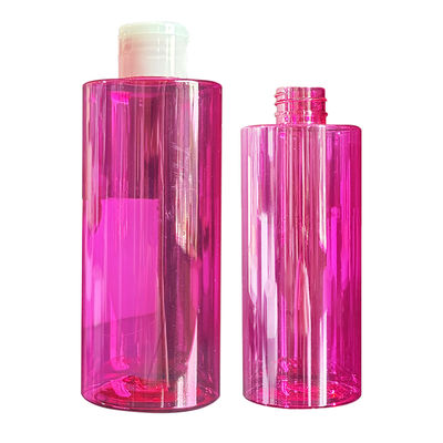 Custom Supply Red Clear PET Press Disc Cap ve 300/400/500ml Kapasiteli Plastik Losyon Şişesi