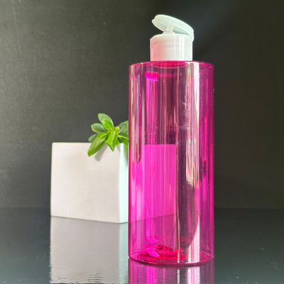 Custom Supply Red Clear PET Press Disc Cap ve 300/400/500ml Kapasiteli Plastik Losyon Şişesi