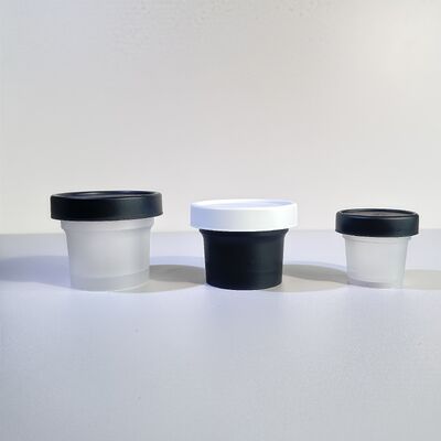 Gıda sınıfı 50-120ml Plastik PP kavanoz kozmetik krem vücut losyonu atıştırmalık şeker kurabiye jöle süt depolama için evcil hayvan temel malzemesi