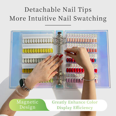 Çıkarılabilir Akrilik Manyetik Tırnak Sanatı Ekran Tahtası Gradient Renkler 120/180/240 Plastik Alet Tırnak Gel Tırnak Tedarikleri için Renkleri