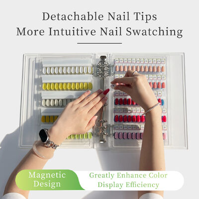Çıkarılabilir Şeffaf Akrilik Manyetik Tırnak Sanatı Ekran Panosu 120/180/240 Renk Kitabı Tırnak Uçları Jel İçin Plastik Alet