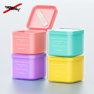 100 Sheet Skincare Cotton Pad Box 2.0 Bulk Order Plastic Jars with Removable PP Liner Food Grade for Cosmetic Brands/OEM