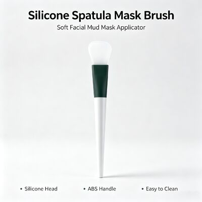 Silikon Spatula Maske fırçası, silikon başlı ve ABS kolu ile yumuşak yüz çamur maskesi uygulayıcısı, cilt bakımı uygulaması için