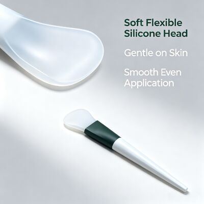 Silikon Spatula Maske fırçası, silikon başlı ve ABS kolu ile yumuşak yüz çamur maskesi uygulayıcısı, cilt bakımı uygulaması için