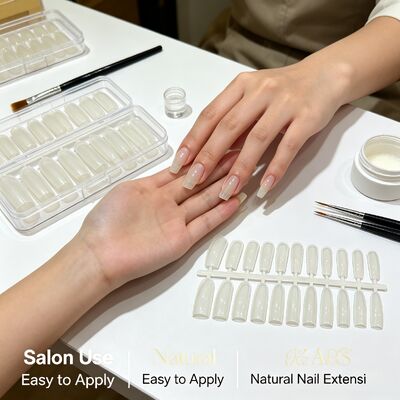 Doğal ABS Badem Şekilli Tam Kapak Takma Tırnaklar, Tırnak Sanatı Salon Kullanımı ve Toplu Tedarik İçin Şeffaf Parmak Tırnak Uçları