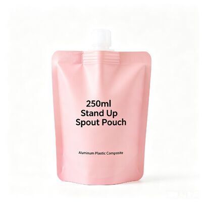 250ml Stand Up Emzik Kese Alüminyum Plastik Kompozit Çanta Flip Top Cap Esnek İçecek Gıda Ambalajı