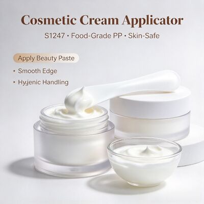 S1247 Güzellik Salonu için Gıda Sınıfı PP Kozmetik Karıştırma Spatulası. Maske tozu ve güzellik kremi pastası karıştırmak için idealdir. Güzellik salonları, spa stüdyoları ve ev DIY cilt bakımı için mükemmeldir. Toptan satılabilir.