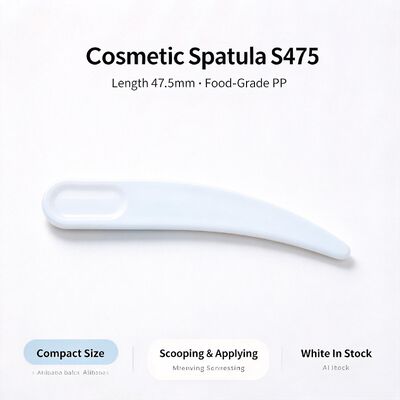 S475 47.5mm Gıda Sınıfı PP Kozmetik Spatula | Beyaz Stokta Toptan | Yüz kremi çıkarmak ve uygulamak için, güzellik salonları ve kozmetik kavanoz aksesuarları için mükemmeldir. Toplu toptan satış mevcuttur.
