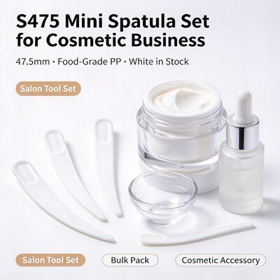 S475 47.5mm Gıda Sınıfı PP Kozmetik Spatula | Beyaz Stokta Toptan | Yüz kremi çıkarmak ve uygulamak için, güzellik salonları ve kozmetik kavanoz aksesuarları için mükemmeldir. Toplu toptan satış mevcuttur.