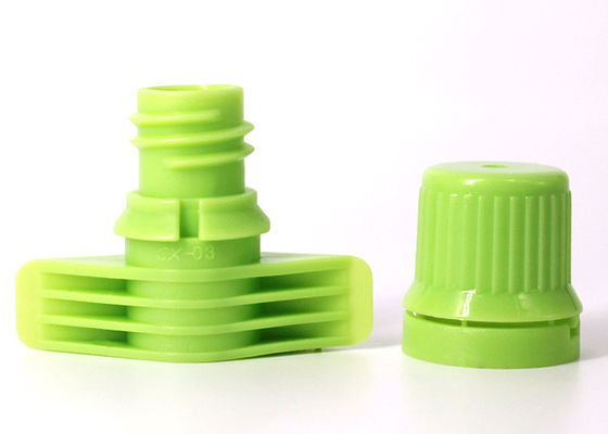 Yeşil Renk PE gıda Emzik Vidalı Kapaklı Alt Sızdırmazlık Uzunluğu 39.7mm